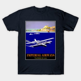 Imperial Airways : Vintage Seaplane Travel Print T-Shirt